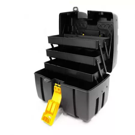 Caja de herramientas negra y amarilla resistente y práctica Caja de herramientas negra y amarilla resistente y práctica