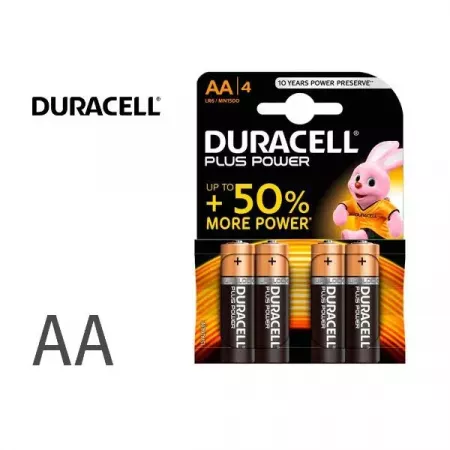 Duracell Pilas Alcalinas Plus AA – Pack 4 de Larga Duración Duracell Pilas Alcalinas Plus AA – Pack 4 de Larga Duración