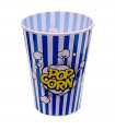 Tradineur - Cubo de palomitas de plástico a rayas, recipiente reutilizable para cine en casa, fiestas, celebraciones. (Color Surtido, 18 x 12 cm)
