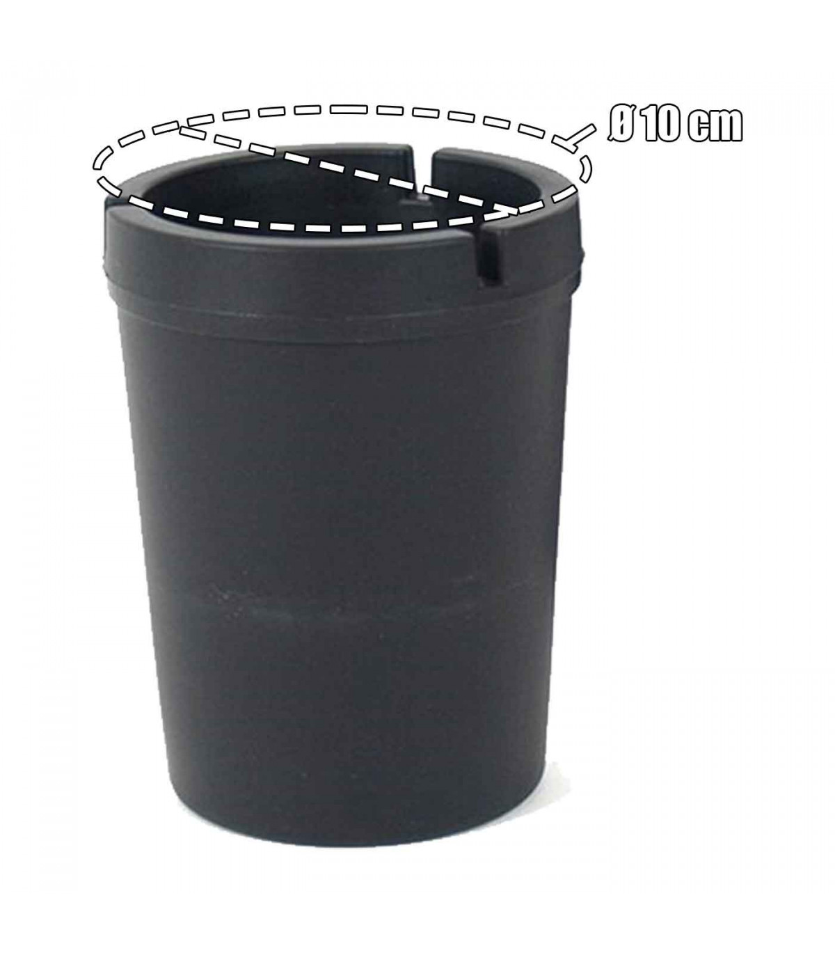 Tradineur - Ceniceros de plástico - Cenicero ideal para exterior para uso  privado - Ø 10 cm - Color Negro