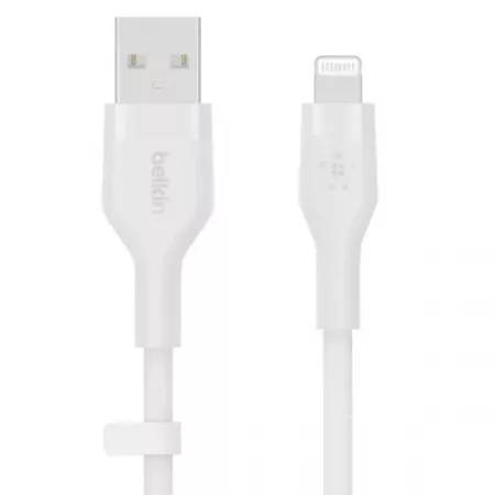 Cable USB-A a Lightning Belkin 1M Blanco Silicona Cable USB-A a Lightning Belkin 1M Blanco Silicona