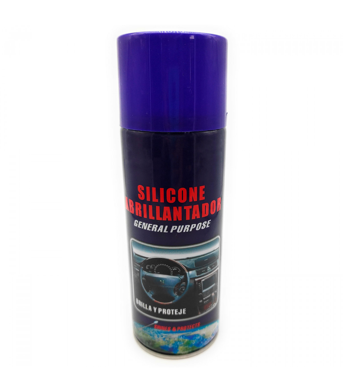 Tradineur - Spray abrillantador de silicona para salpicadero y volante de  coche, moto, vehículos, brilla, protege y lubrica, 450