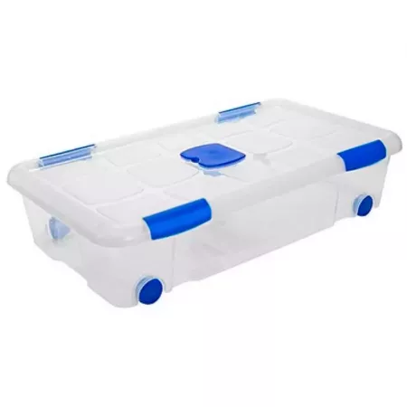 Caja Organizadora 30L Transparente con Ruedas y Antipolillas Caja Organizadora 30L Transparente con Ruedas y Antipolillas