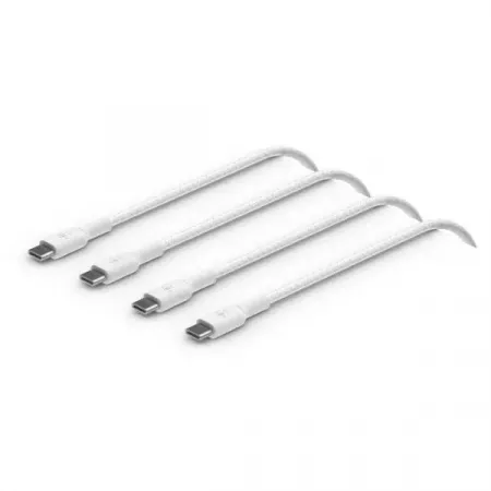 Belkin Pack Doble Cables USB-C Trenzados 1M Blanco Belkin Pack Doble Cables USB-C Trenzados 1M Blanco