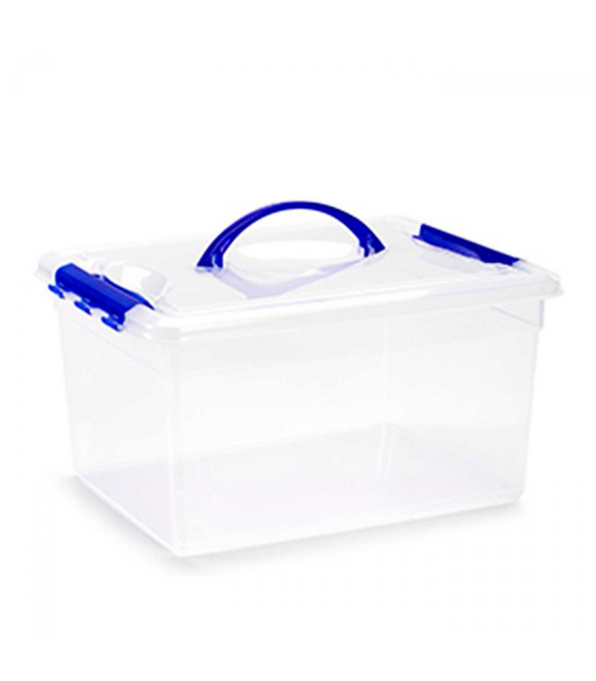 perrito Lengua macarrónica Asistente Tradineur - Caja plástico con asa 12 litros 34 x 27 x 18 cm, transparente