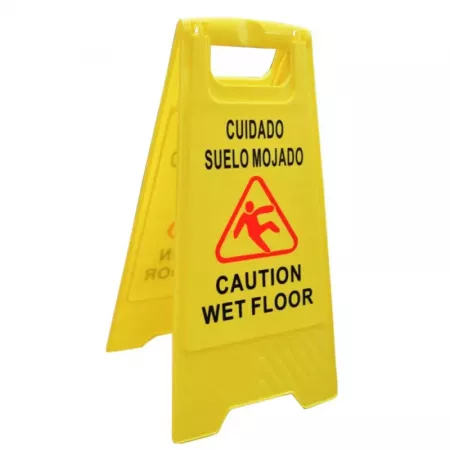 Señal Suelo Mojado Plegable Bilingüe Alta Visibilidad YA Señal Suelo Mojado Plegable Bilingüe Alta Visibilidad YA