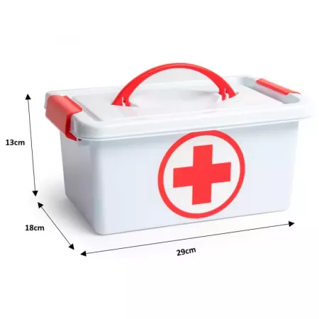 Caja Botiquín Plástico 4L Blanco con Asa y Cierres Seguros Caja Botiquín Plástico 4L Blanco con Asa y Cierres Seguros