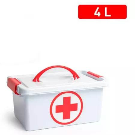 Caja Botiquín Plástico 4L Blanco con Asa y Cierres Seguros Caja Botiquín Plástico 4L Blanco con Asa y Cierres Seguros