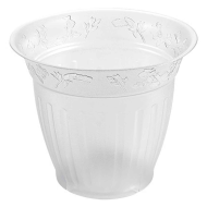 Tradineur - Maceta de plástico transparente - Macetero, tiesto para plantas, flores, balcón, terraza, hogar - Ø 21,1 x 17.2 cm