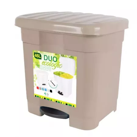 Cubo ecológico 46L con pedal y separador – reciclaje fácil Cubo ecológico 46L con pedal y separador – reciclaje fácil