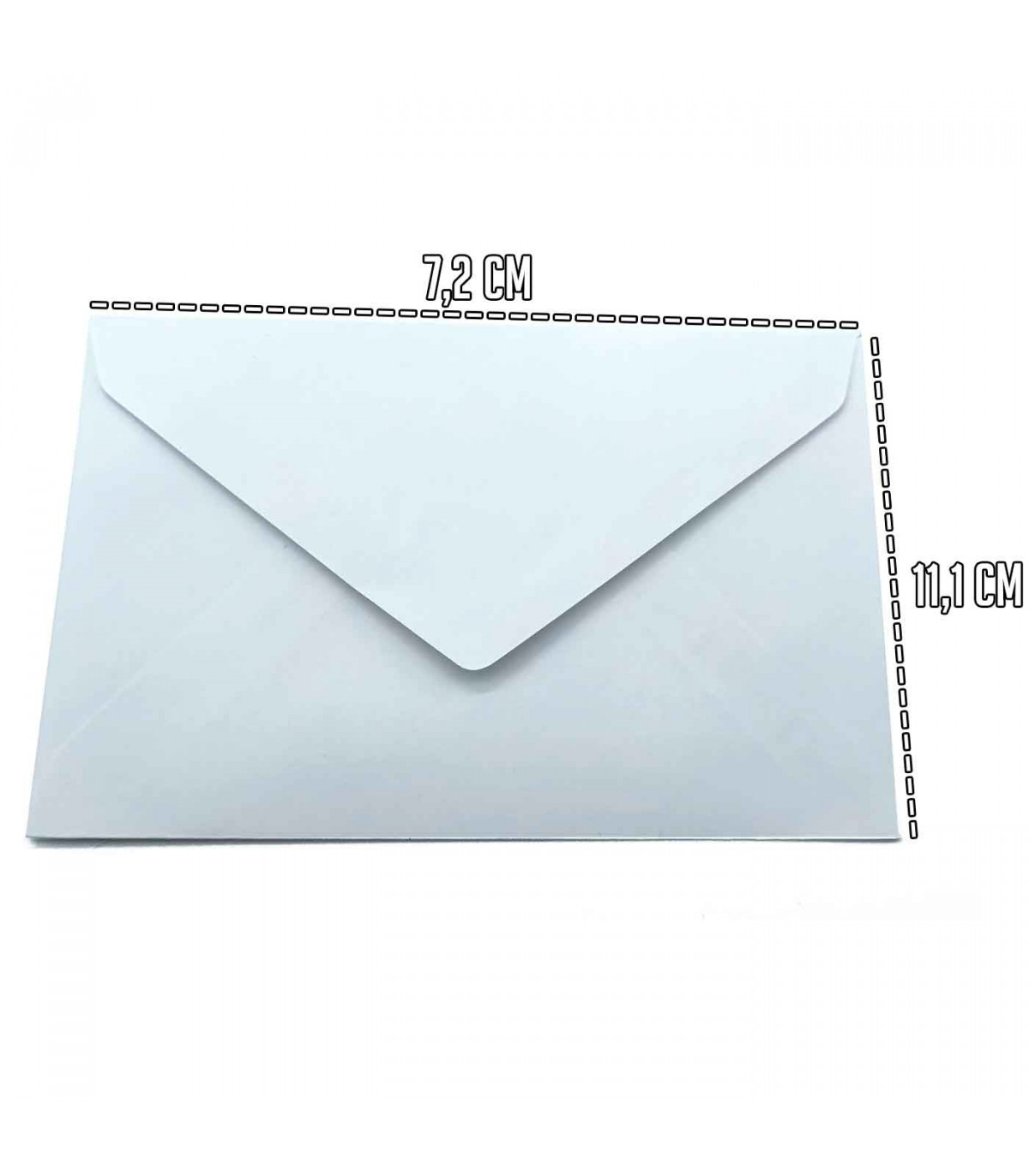 Pack de 80 sobres de color blanco especiales para tarjetas con medidas de  70 x 110 con. Medias de 70 x 110 con cierre de humedec