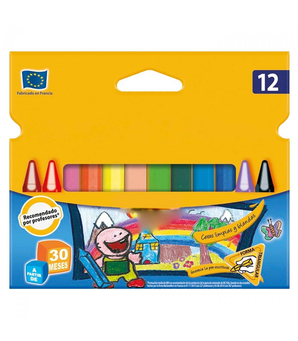 Tradineur - Caja de 12 rotuladores gruesos de colores para niños