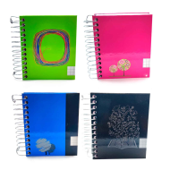 Tradineur - Pack de 4 Cuadernos/Libretas - Tapa dura - Páginas cuadriculadas 5x5 - 140 páginas - 90 gr - Formato A7 - Encuadernación en espiral - 11 x 9 cm
