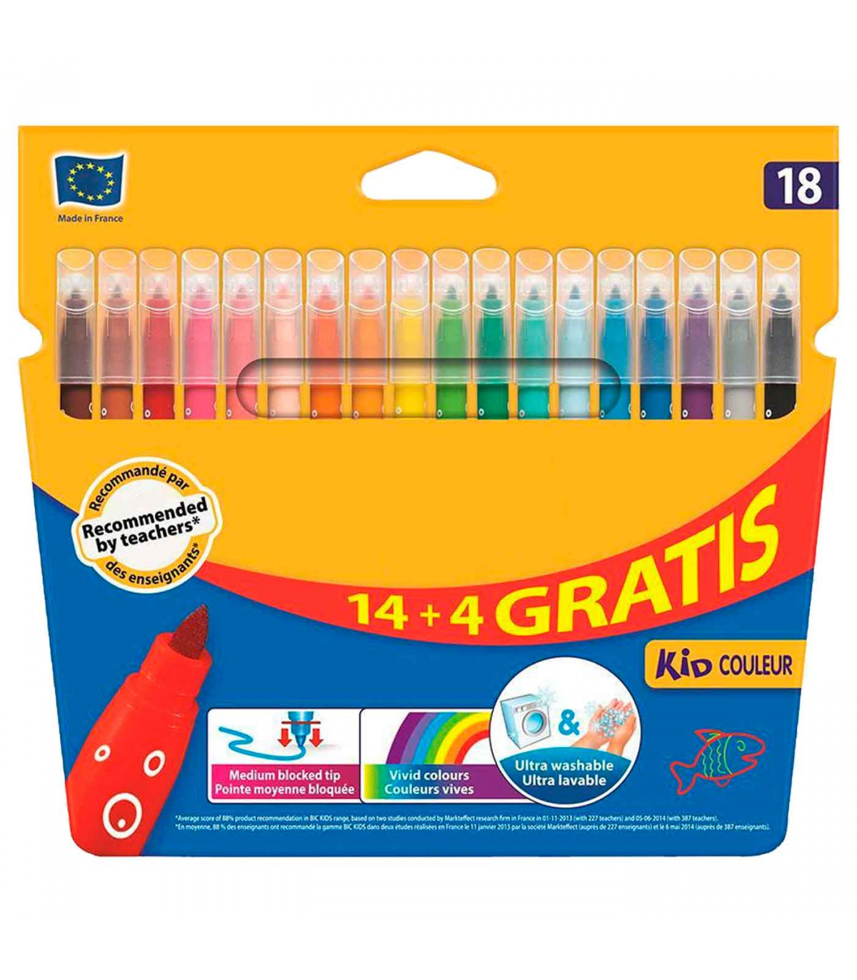 Tradineur - Rotuladores de colores - 18 Colores llamativos