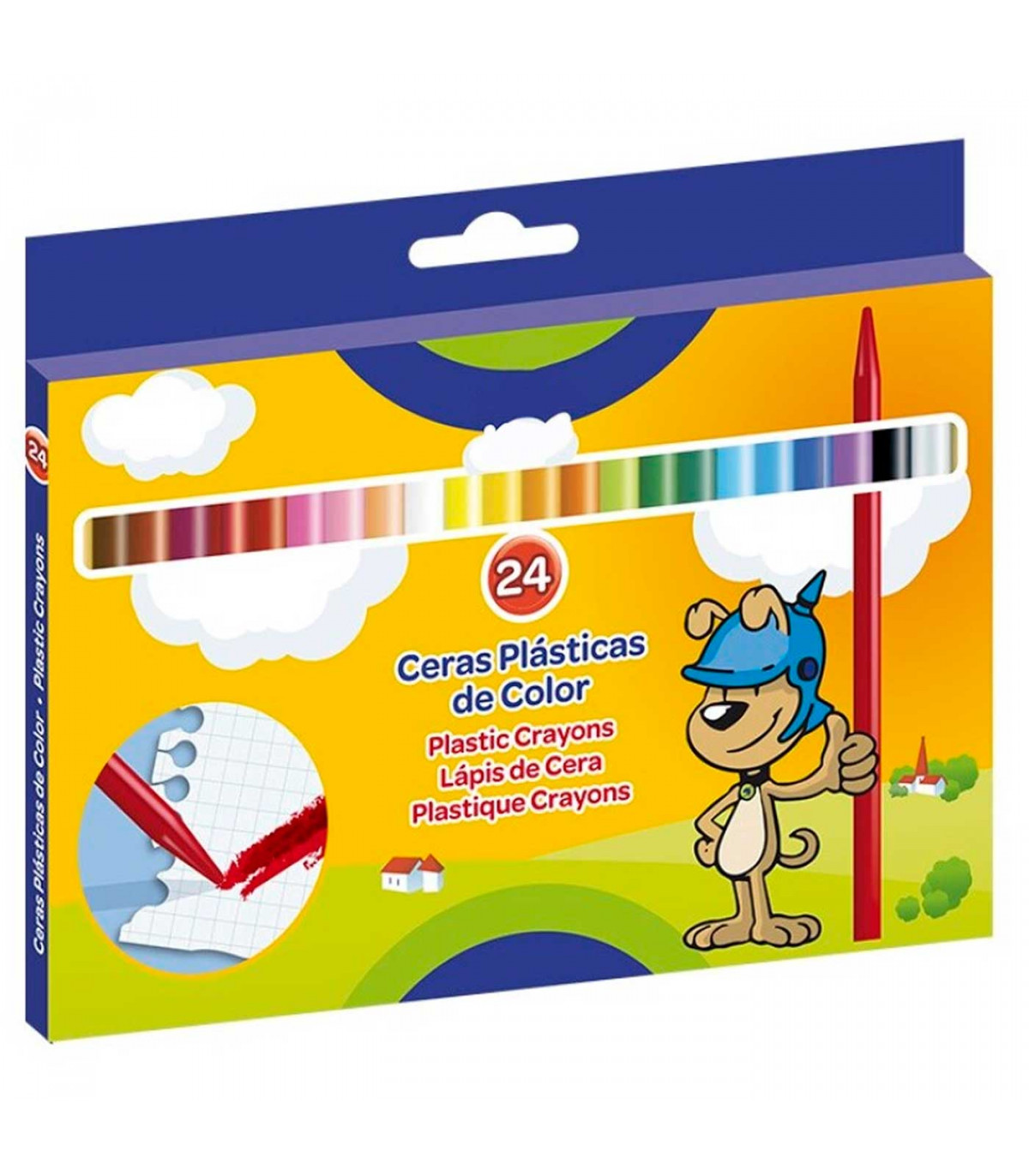 Riego inercia trono Tradineur - Caja de 24 ceras de colores para niños, material escolar,  colores vivos surtidos, ideal para colorear, dibujar