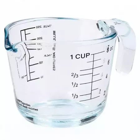 Jarra medidora 250 ml vidrio borosilicato resistente y versátil Jarra medidora 250 ml vidrio borosilicato resistente y versátil