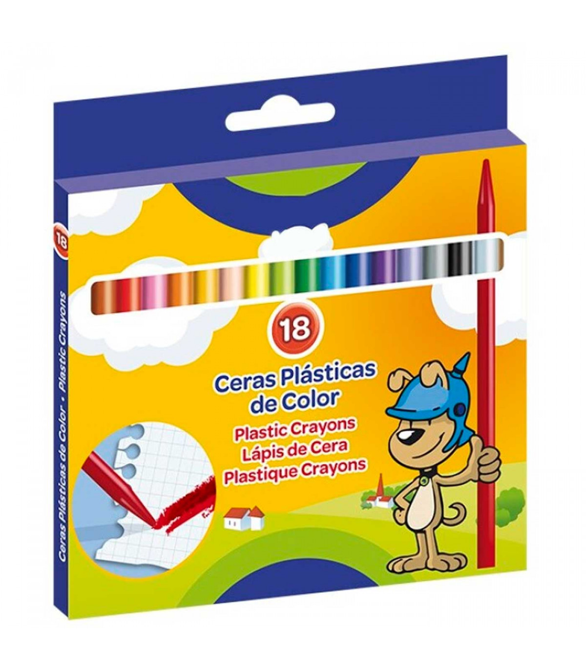 Tradineur - Caja de ceras de colores - 12 Colores llamativos - Fabricación  en cera - Forma circular - Ideal para los niños.