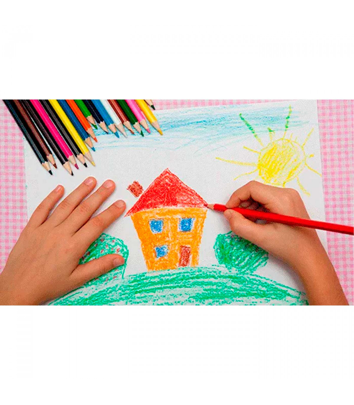 Página para colorear con lápices de colores para niños