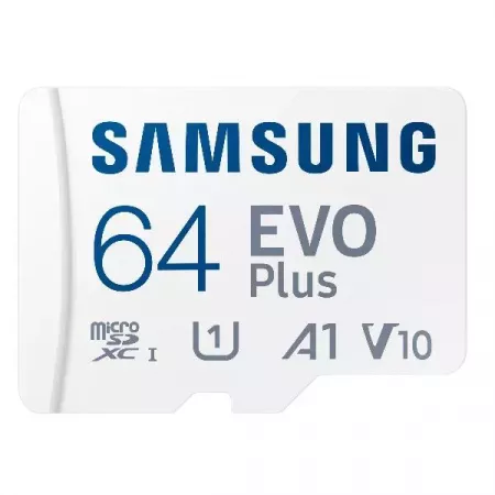 Samsung MicroSD EVO Plus 64GB con Adaptador – Alta Velocidad Samsung MicroSD EVO Plus 64GB con Adaptador – Alta Velocidad