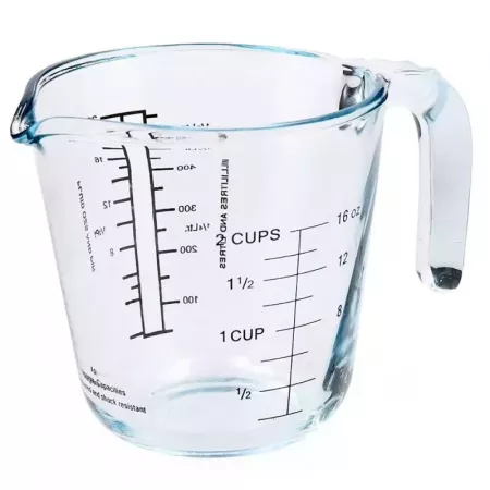 Jarra Medidora 500 ml Vidrio Borosilicato, Resistente & Versátil Jarra Medidora 500 ml Vidrio Borosilicato, Resistente & Versátil