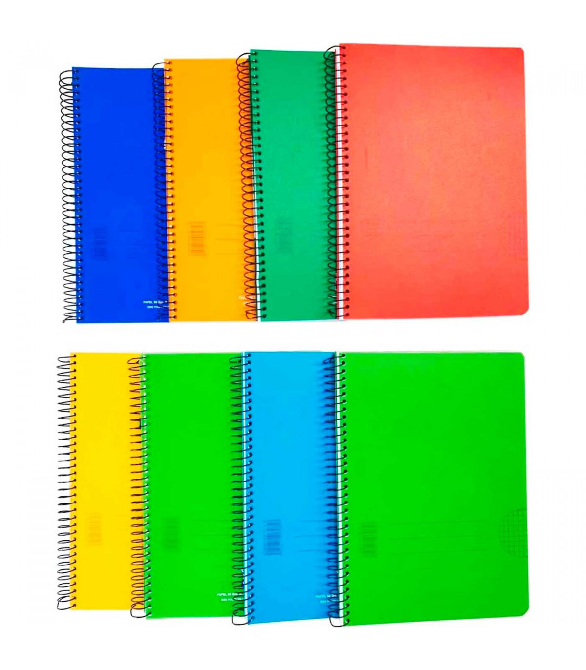 Cuaderno Folio Blanco A4 Tradineur - Pack de 3 libretas lisas A4, tapas de polipropileno y hojas en  blanco, encuadernación de espiral, 80 hojas, tamaño f