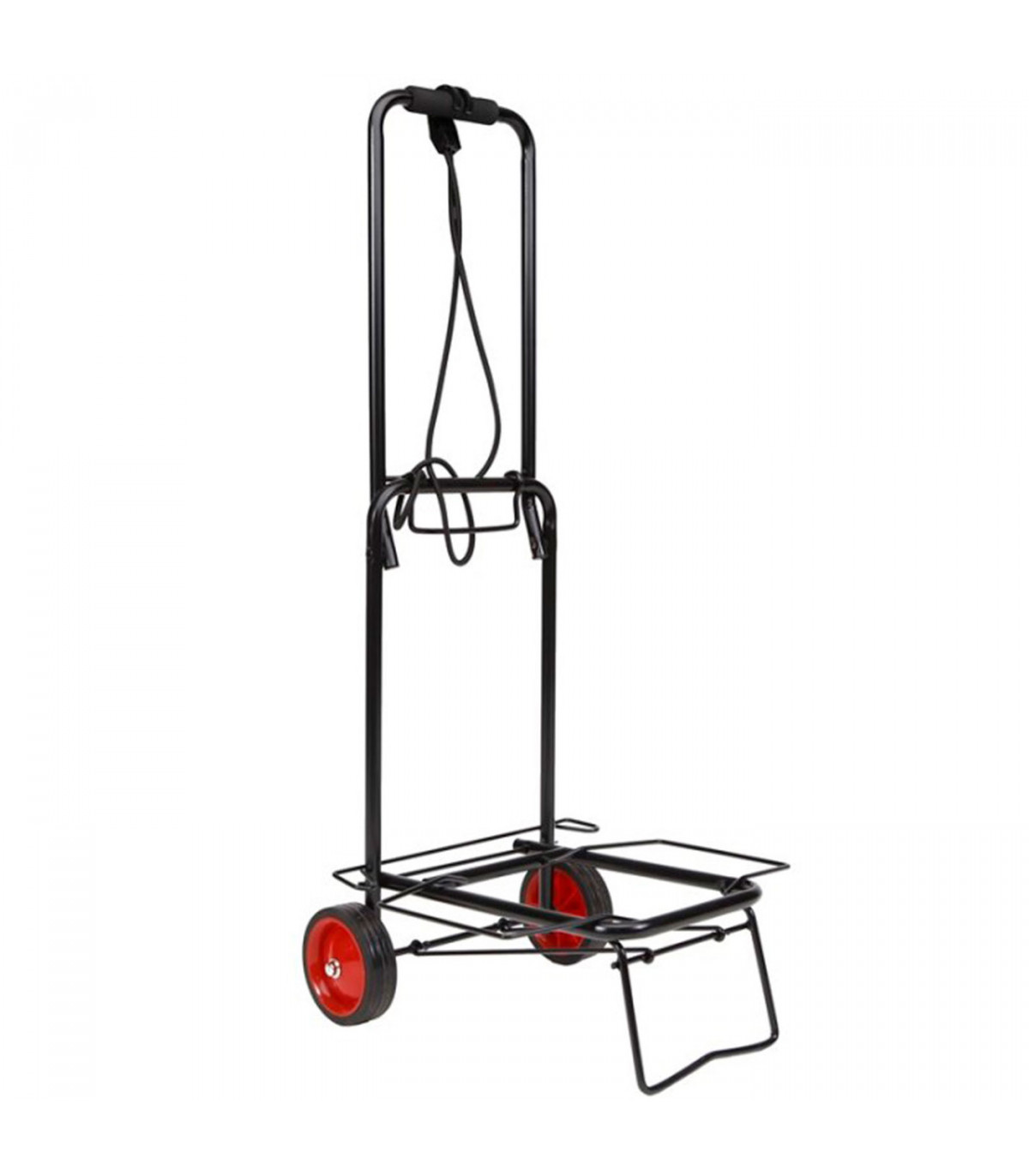 Tradineur - Carro portamaletas plegable de acero, ruedas de 12 cm, carrito  de mano para viajes con pulpo elástico, transporte de