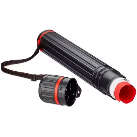 Portaplanos Extensible Resistente con Cierre y Correa Negro Roja Portaplanos Extensible Resistente con Cierre y Correa Negro Roja
