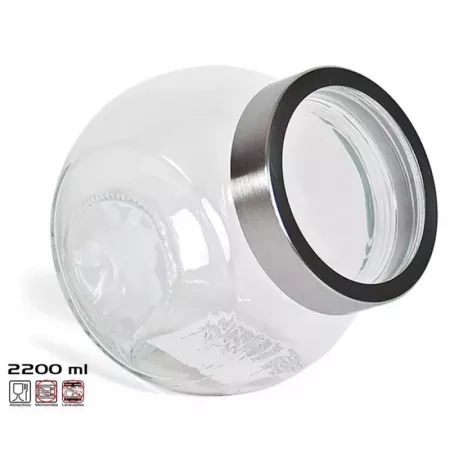 Bote de Cristal 2,2L con Tapa Hermética para Dulces y Alimentos Bote de Cristal 2,2L con Tapa Hermética para Dulces y Alimentos