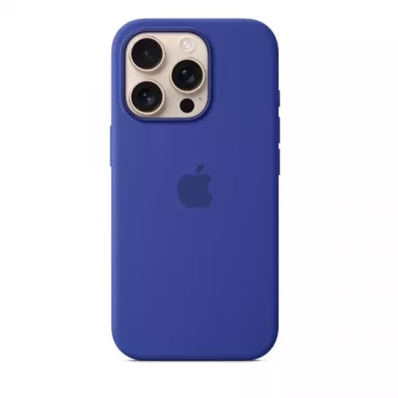 iPhone 16 Pro con Funda Silicona Ultramarine y MagSafe iPhone 16 Pro con Funda Silicona Ultramarine y MagSafe