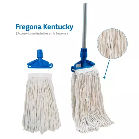 Fregona Industrial Algodón 350 g | Blanca o Blanco/Azul Fregona Industrial Algodón 350 g | Blanca o Blanco/Azul