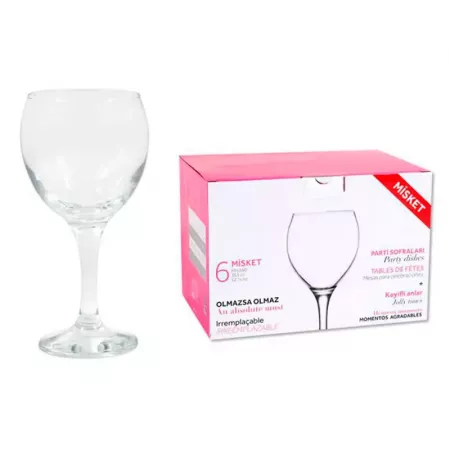 Juego 6 Copas Vino Misket 365 ml Cristal Elegante & Lavavajillas Juego 6 Copas Vino Misket 365 ml Cristal Elegante & Lavavajillas