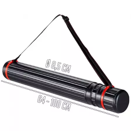 Portaplanos Extensible Resistente con Cierre y Correa Negro Roja Portaplanos Extensible Resistente con Cierre y Correa Negro Roja