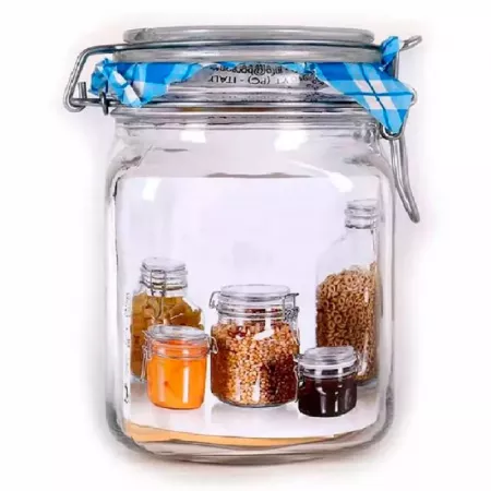 Tarro Hermético de Cristal 1L Primizie con Cierre Seguro Tarro Hermético de Cristal 1L Primizie con Cierre Seguro