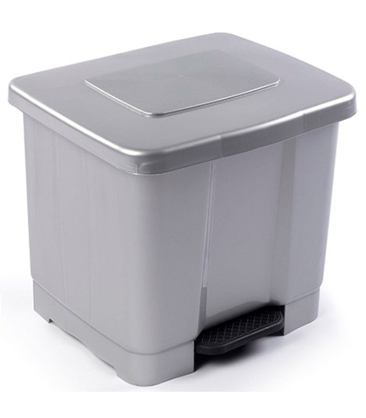 Tradineur - Cubo de basura triple de plástico con tapa, papelera, fácil  apertura con pedal, contenedor almacenamiento de residuo