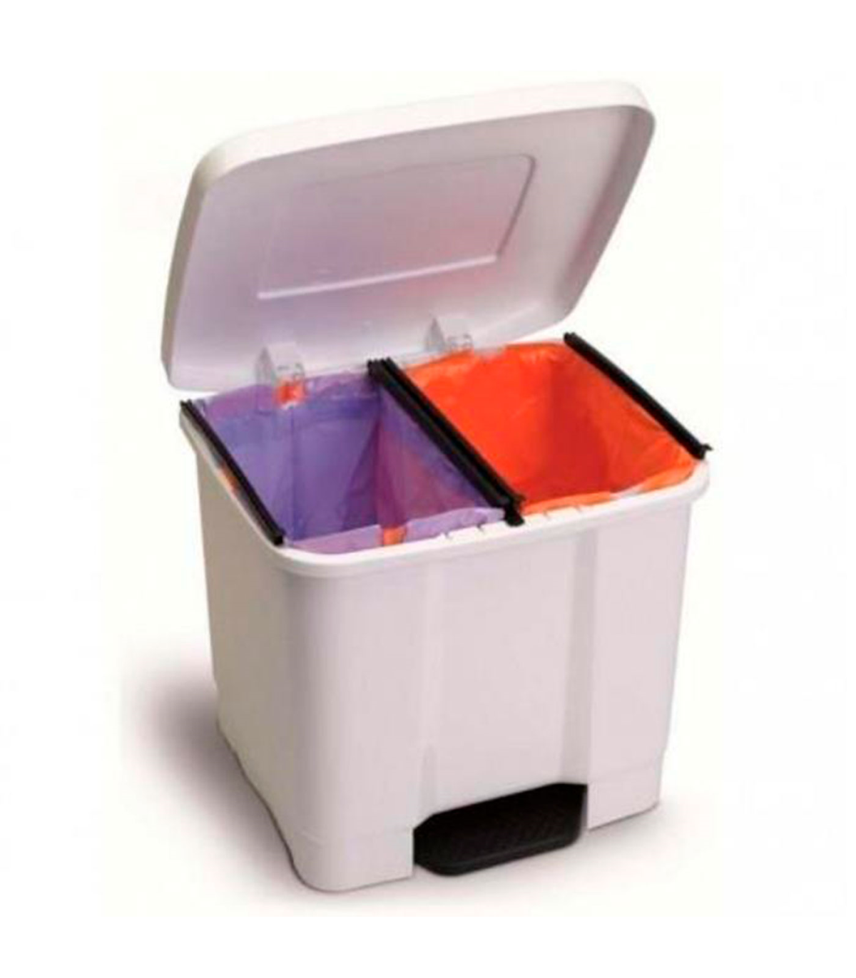 Cubo de basura para reciclaje, pedal, separador de residuos 3x20L