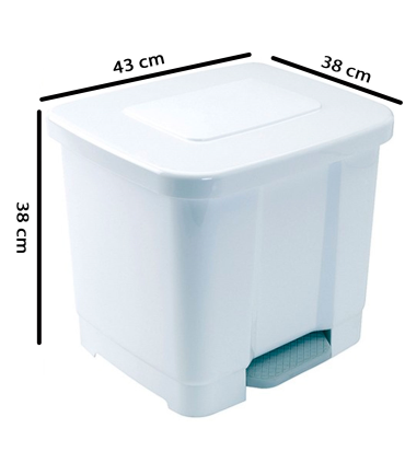 Tradineur - Cubo de basura doble de plástico con tapa, papelera, fácil  apertura con pedal, contenedor almacenamiento de residuos