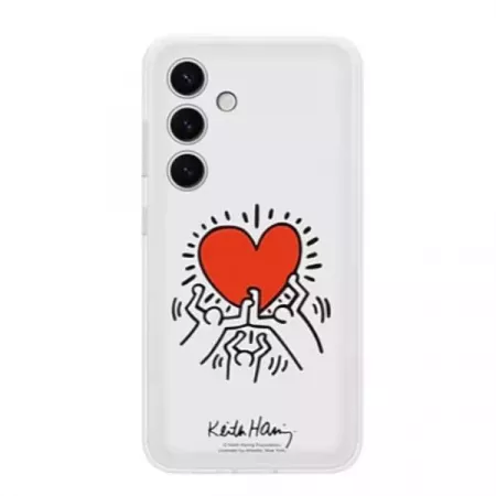 Funda Samsung S24 Flipsuit Blanca Keith Haring Arte Icono Funda Samsung S24 Flipsuit Blanca Keith Haring Arte Icono