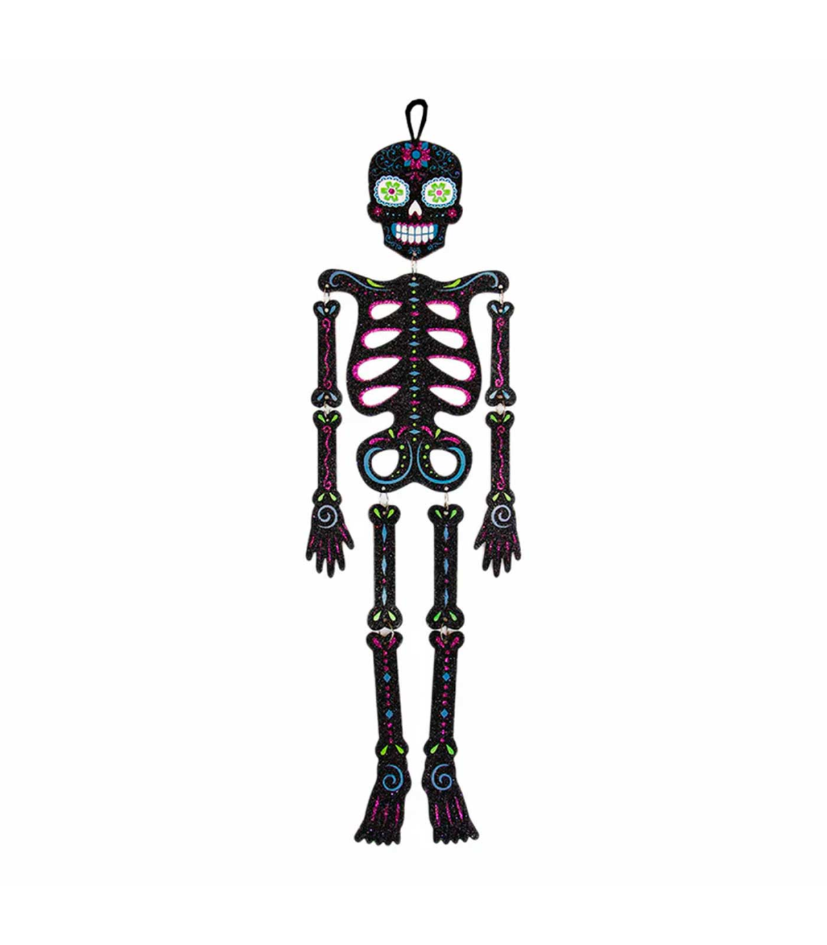 Subordinar Mareo Grave Tradineur - Esqueleto colgante con diseño mexicano para Halloween -  Fabricado en plástico - Adorno para decoración - Longitud 66