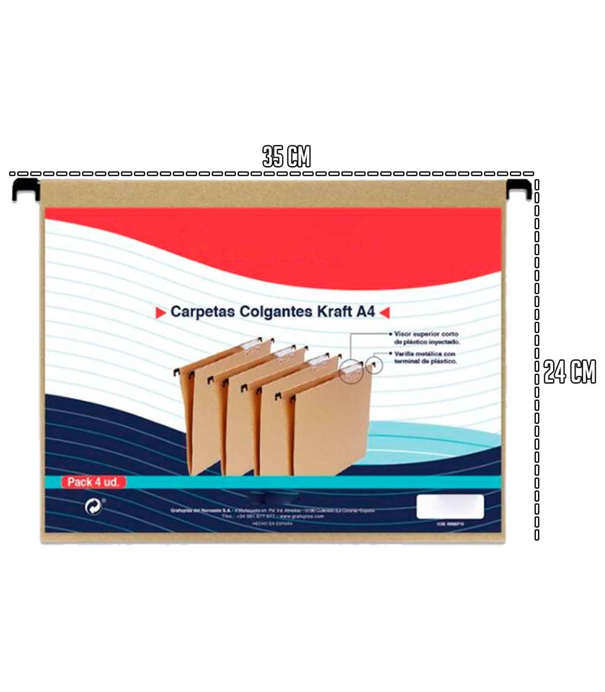 Tradineur - Pack de carpetas colgantes - 4 Unidades Ideal para guardar, u organizar los documentos - Color Marrón (kr