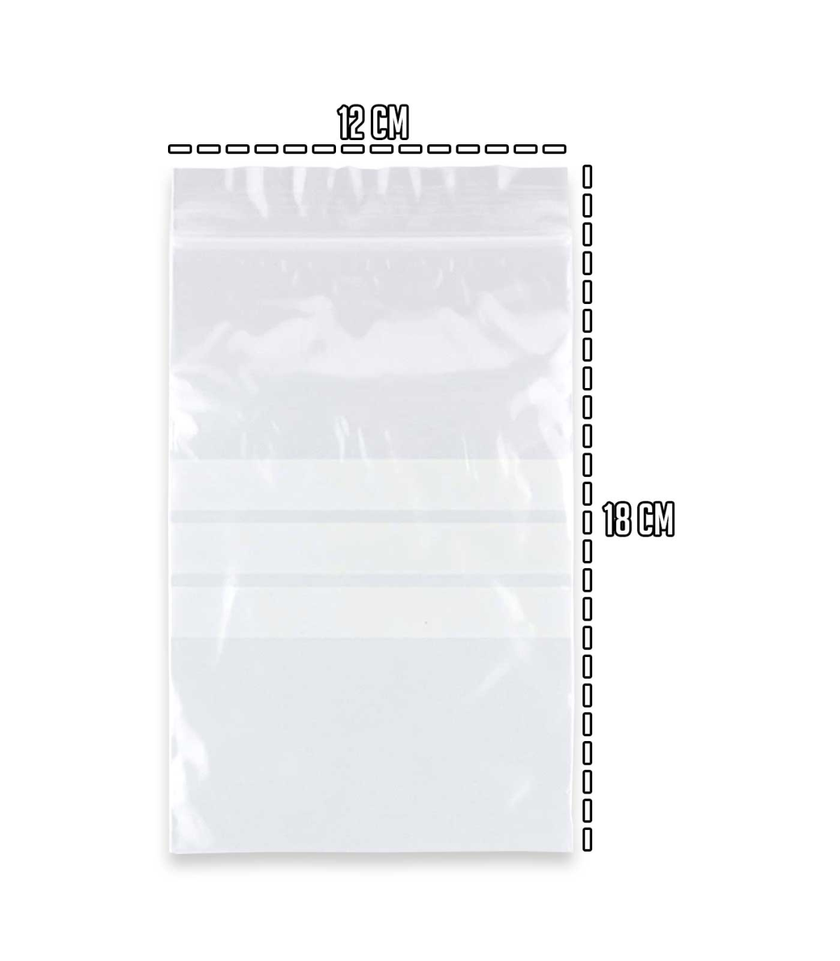 Tradineur - Pack 24 bolsas herméticas con franjas blancas para escribir -  Fácil de abrir, Deslizar para cierre - Ideal para cons
