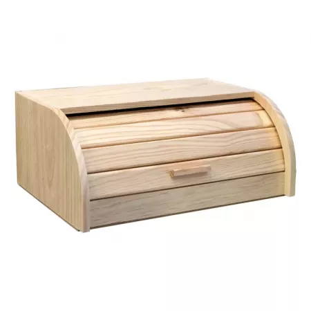 Panera de Madera con Tapa de Persiana – Ahorra Espacio Fácil Panera de Madera con Tapa de Persiana – Ahorra Espacio Fácil
