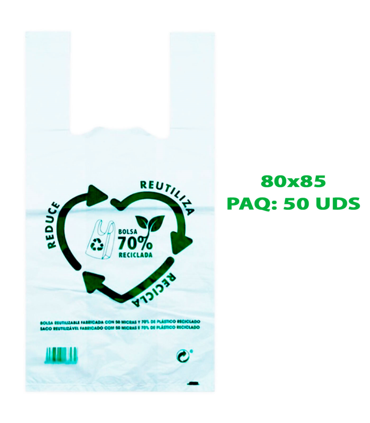 Tradineur - Pack de 15 bolsas de basura de plástico reciclado