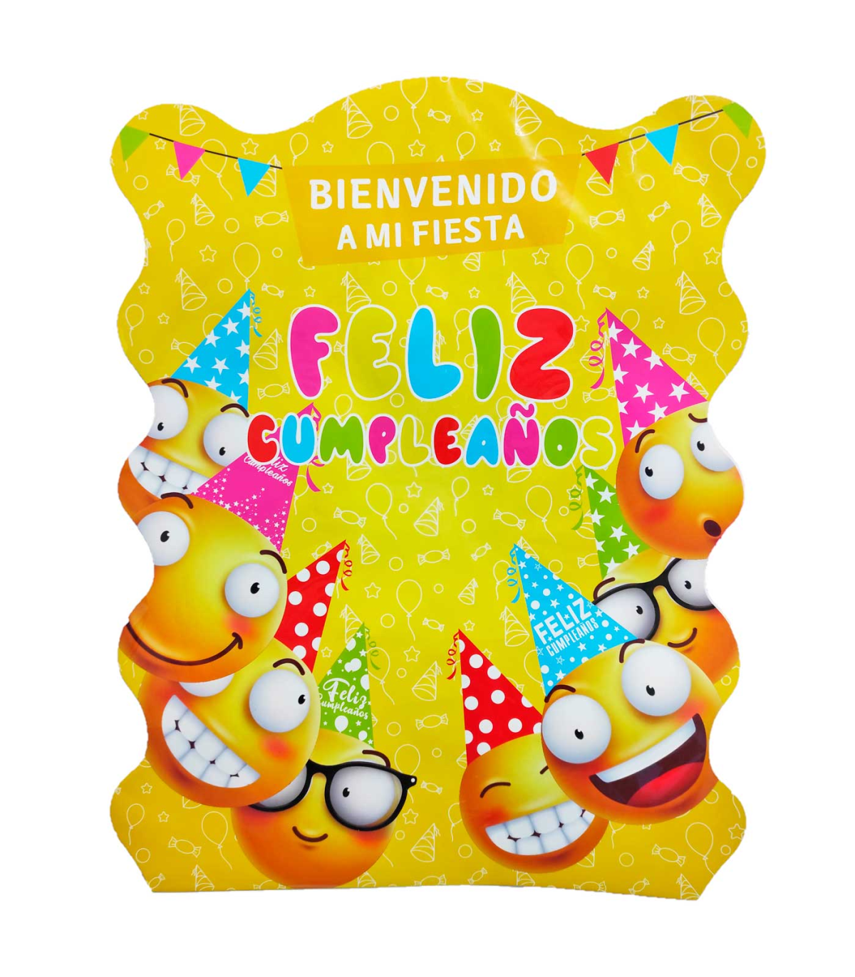 Tradineur - Piñata redonda de feliz cumpleaños con animales, cartón,  rellenar con golosinas, chuches, decoración infantil para f