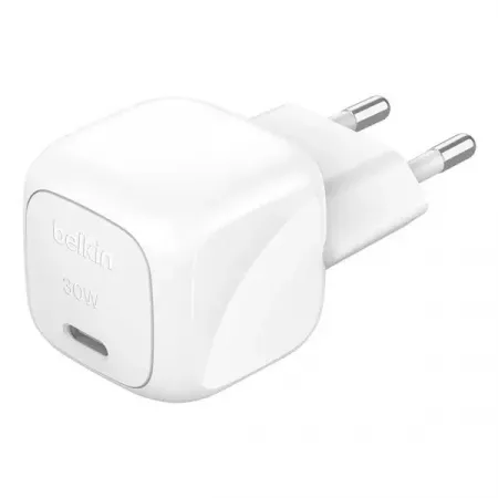 Belkin Cargador USB-C 30W Blanco - Carga Rápida y Segura Belkin Cargador USB-C 30W Blanco - Carga Rápida y Segura