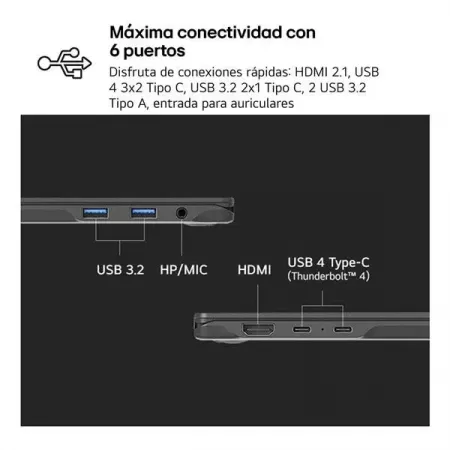LG Portátil Ultra Ligero 14ZD90T – 16GB RAM, 1TB SSD LG Portátil Ultra Ligero 14ZD90T – 16GB RAM, 1TB SSD