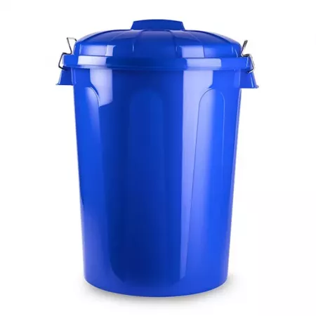 Cubo de Basura Azul 70L con Tapa y Cierre Click Resistente Cubo de Basura Azul 70L con Tapa y Cierre Click Resistente