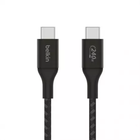 Belkin Cable USB-C 240W 2m Negro - Carga Rápida Garantizada Belkin Cable USB-C 240W 2m Negro - Carga Rápida Garantizada