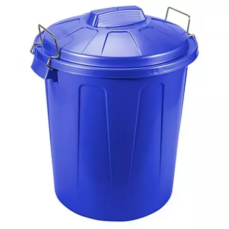 Cubo de Basura Azul 70L con Tapa y Cierre Click Resistente Cubo de Basura Azul 70L con Tapa y Cierre Click Resistente