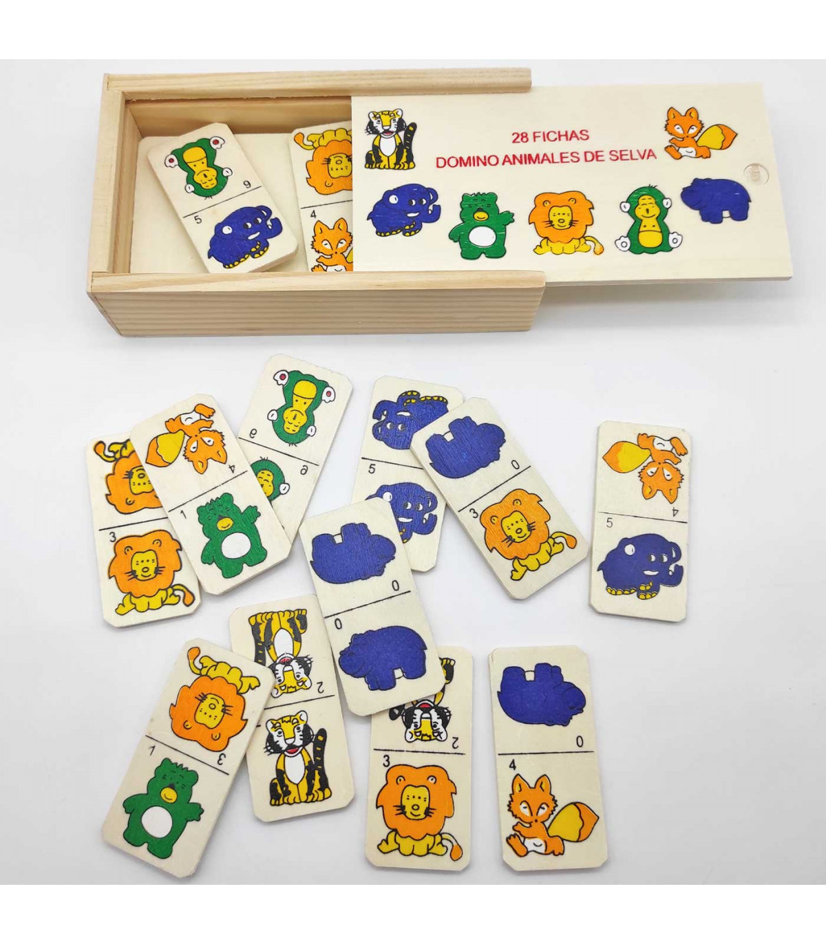 Domino Madera Infantil Juego Didáctico Animales Niños Niñas