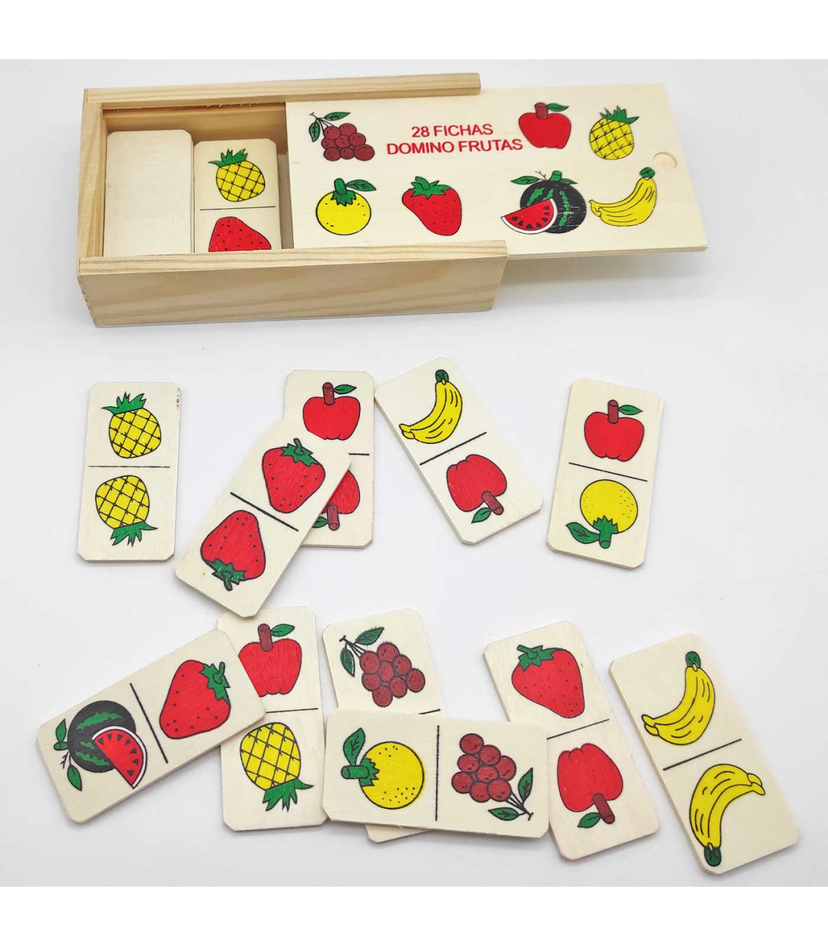 Dominó Infantil Frutas x28 Pzs. en Caja de Cartón - Didacticos Pinocho